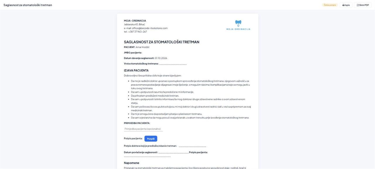 Saglasnost otvorena za potpis